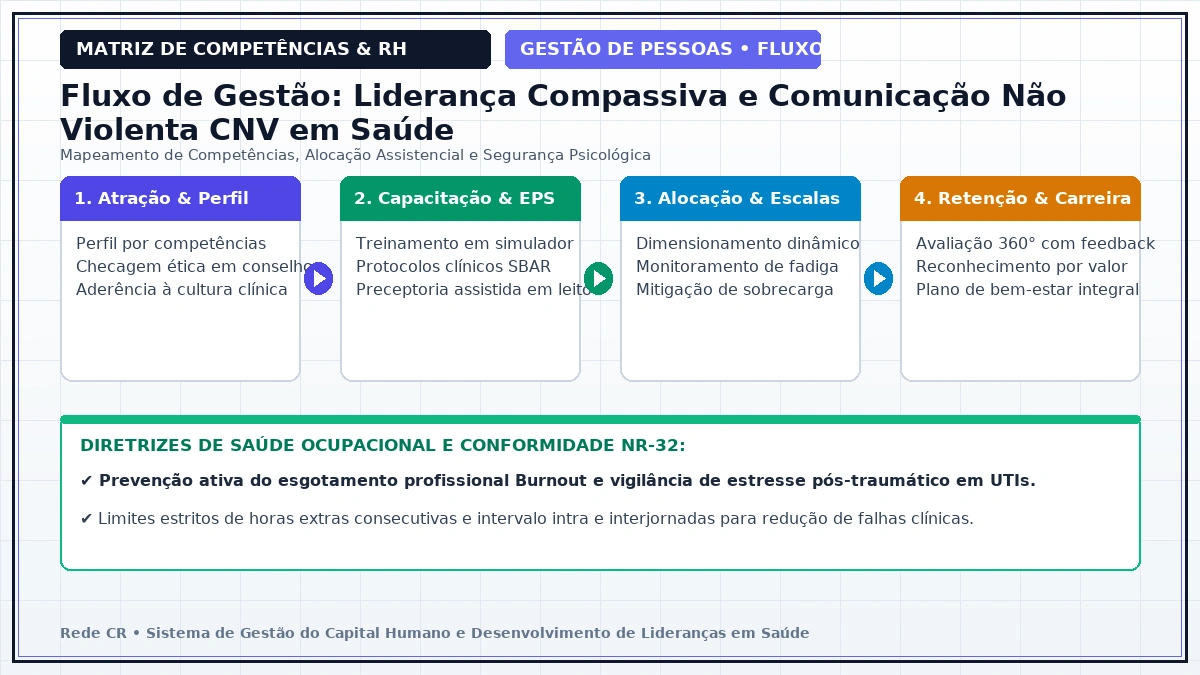 Diagrama de Engenharia de Processos de Pessoas e Matriz de Competências Clínicas - Prevenção do Esgotamento Profissional (Burnout) e Saúde Mental em UTIs