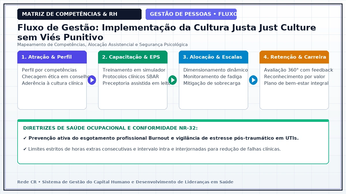 Diagrama de Engenharia de Processos de Pessoas e Matriz de Competências Clínicas - Prevenção do Esgotamento Profissional (Burnout) e Saúde Mental em UTIs