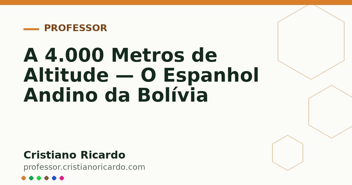 Card OG automático: A 4.000 Metros de Altitude — O Espanhol Andino da Bolívia