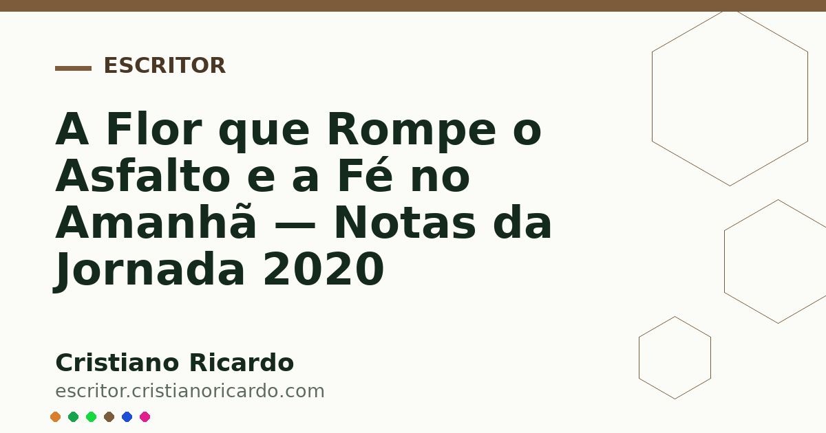 Card OG automático: A Flor que Rompe o Asfalto e a Fé no Amanhã — Notas da Jornada 2020