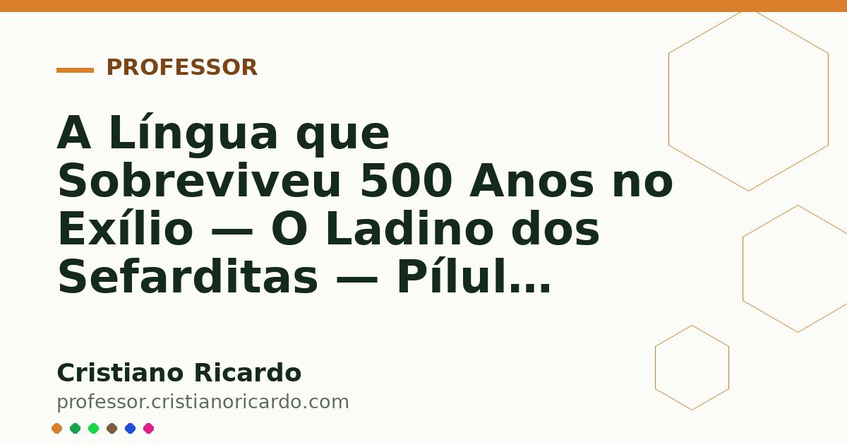 Card OG automático: A Língua que Sobreviveu 500 Anos no Exílio — O Ladino dos Sefarditas — Pílula Cultural 2023