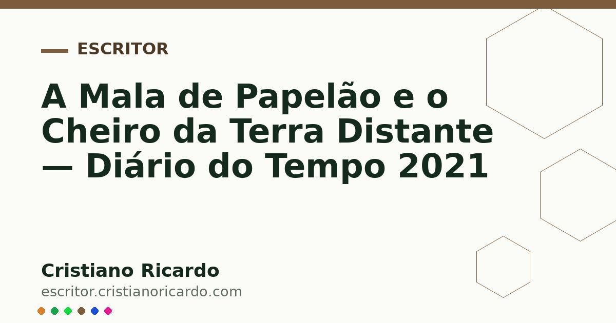 Card OG automático: A Mala de Papelão e o Cheiro da Terra Distante — Diário do Tempo 2021