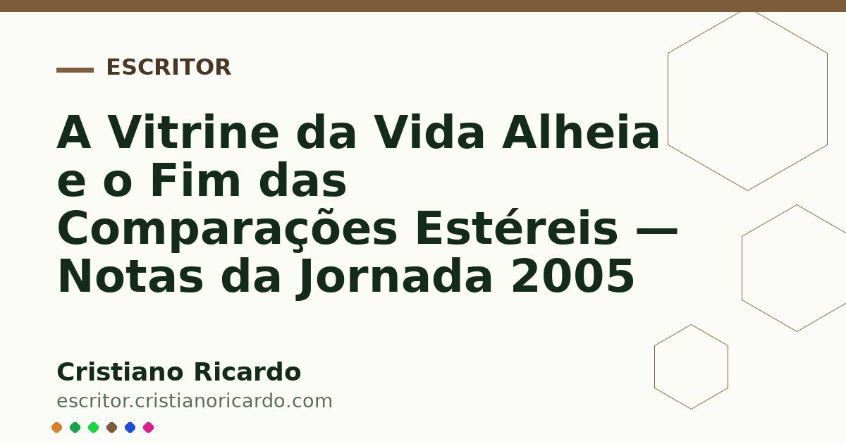 Card OG automático: A Vitrine da Vida Alheia e o Fim das Comparações Estéreis — Notas da Jornada 2005