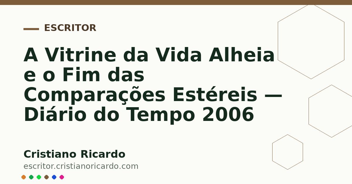 Card OG automático: A Vitrine da Vida Alheia e o Fim das Comparações Estéreis — Diário do Tempo 2006