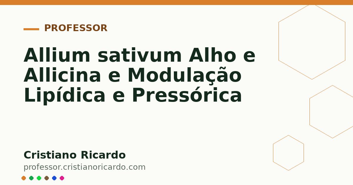 Card OG automático: Allium sativum Alho e Allicina e Modulação Lipídica e Pressórica