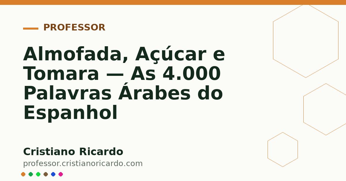 Card OG automático: Almofada, Açúcar e Tomara — As 4.000 Palavras Árabes do Espanhol