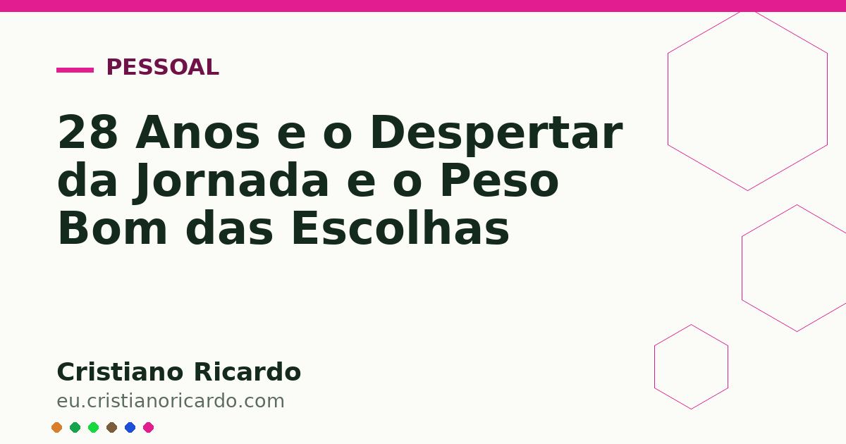 Card OG automático: 28 Anos e o Despertar da Jornada e o Peso Bom das Escolhas