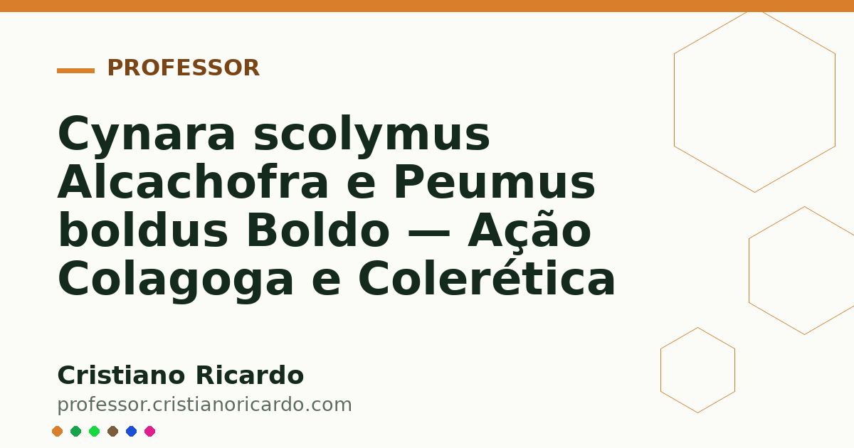 Card OG automático: Cynara scolymus Alcachofra e Peumus boldus Boldo — Ação Colagoga e Colerética