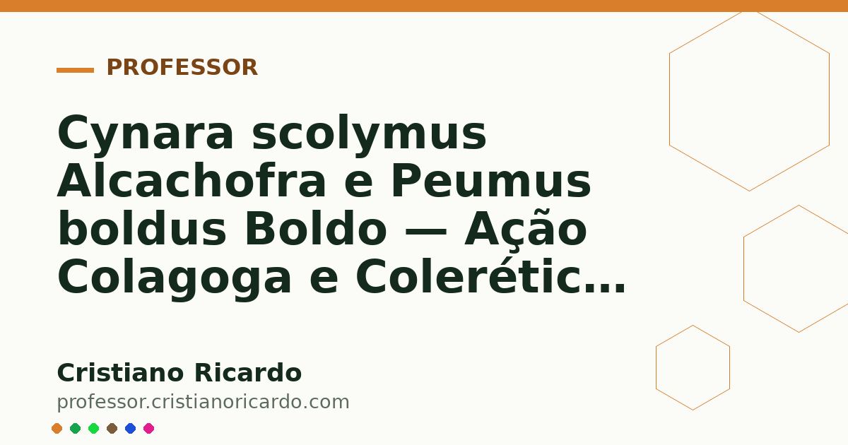 Card OG automático: Cynara scolymus Alcachofra e Peumus boldus Boldo — Ação Colagoga e Colerética Aprofundamento 3