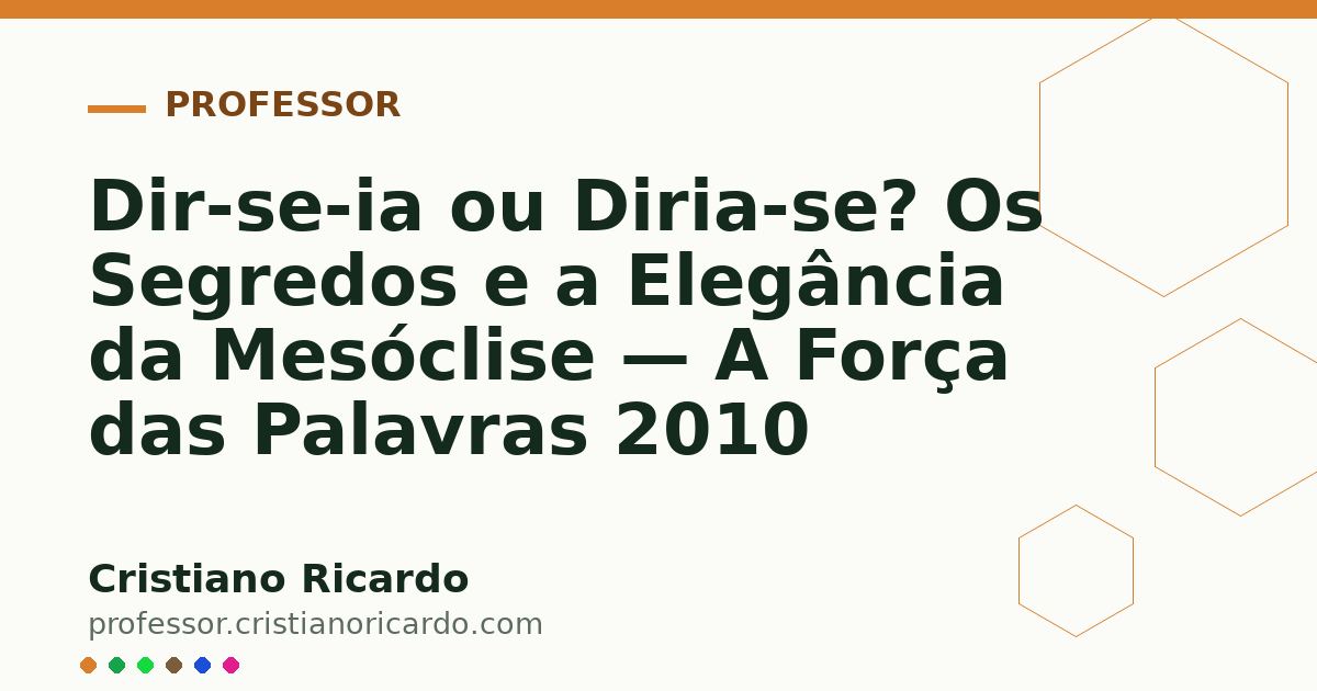 Card OG automático: Dir-se-ia ou Diria-se? Os Segredos e a Elegância da Mesóclise — A Força das Palavras 2010