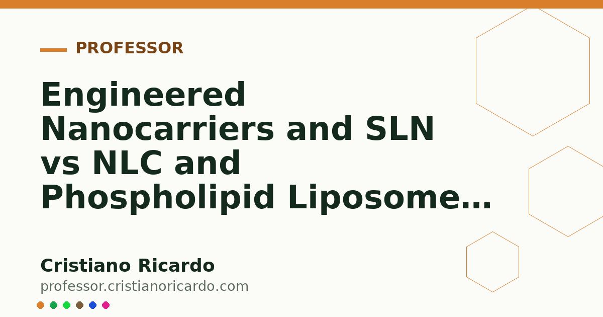 Card OG automático: Engineered Nanocarriers and SLN vs NLC and Phospholipid Liposomes — Engineering Review 2015