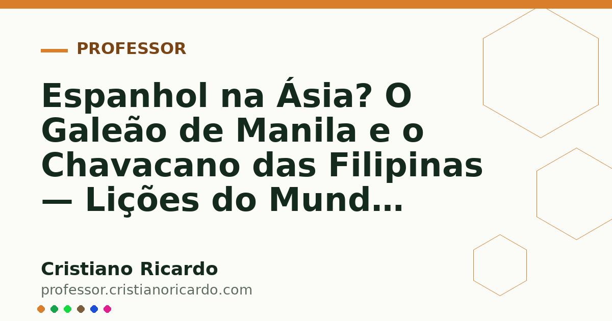 Card OG automático: Espanhol na Ásia? O Galeão de Manila e o Chavacano das Filipinas — Lições do Mundo Hispânico 2025