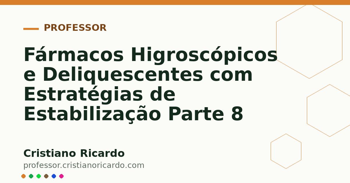 Card OG automático: Fármacos Higroscópicos e Deliquescentes com Estratégias de Estabilização Parte 8