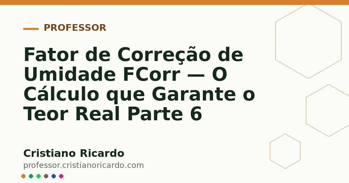 Card OG automático: Fator de Correção de Umidade FCorr — O Cálculo que Garante o Teor Real Parte 6