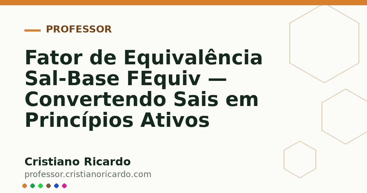 Card OG automático: Fator de Equivalência Sal-Base FEquiv — Convertendo Sais em Princípios Ativos