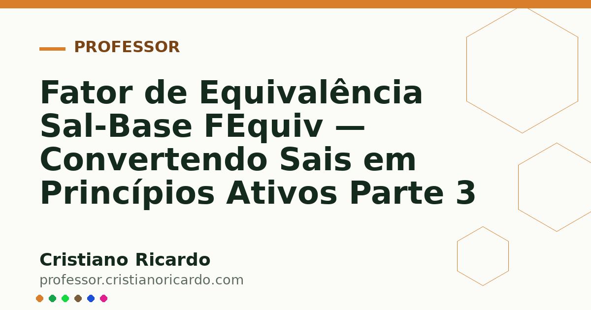 Card OG automático: Fator de Equivalência Sal-Base FEquiv — Convertendo Sais em Princípios Ativos Parte 3