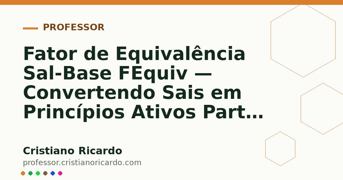 Card OG automático: Fator de Equivalência Sal-Base FEquiv — Convertendo Sais em Princípios Ativos Parte 6