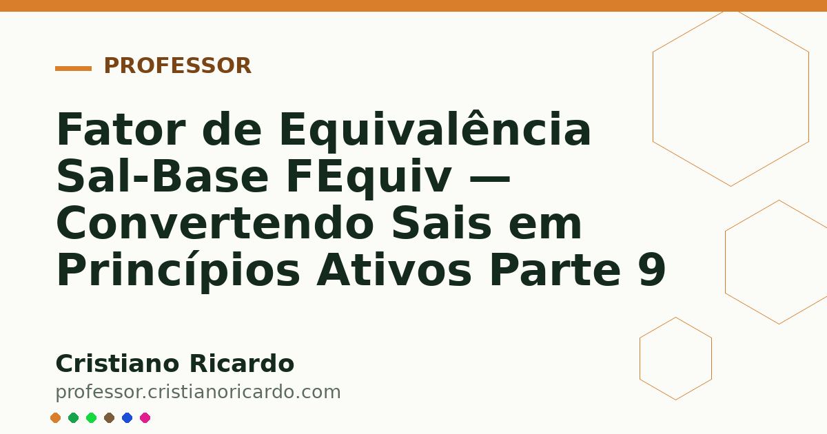 Card OG automático: Fator de Equivalência Sal-Base FEquiv — Convertendo Sais em Princípios Ativos Parte 9