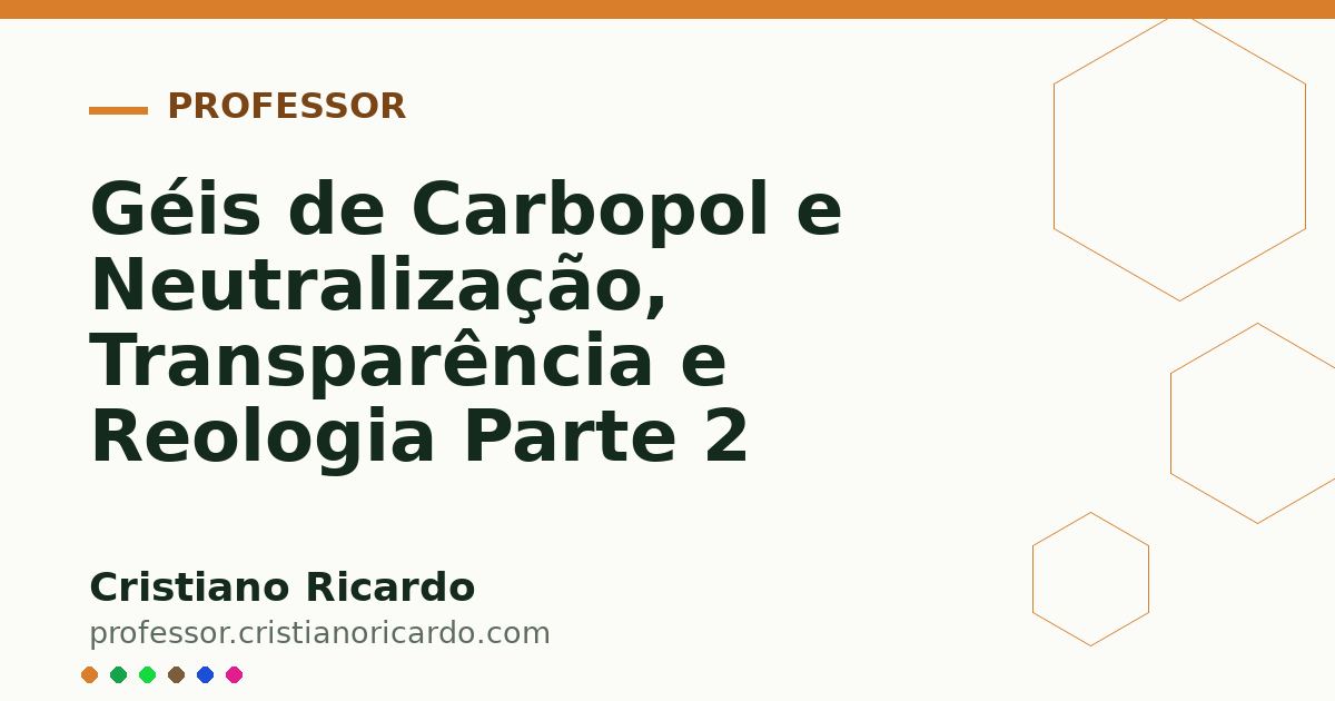Card OG automático: Géis de Carbopol e Neutralização, Transparência e Reologia Parte 2