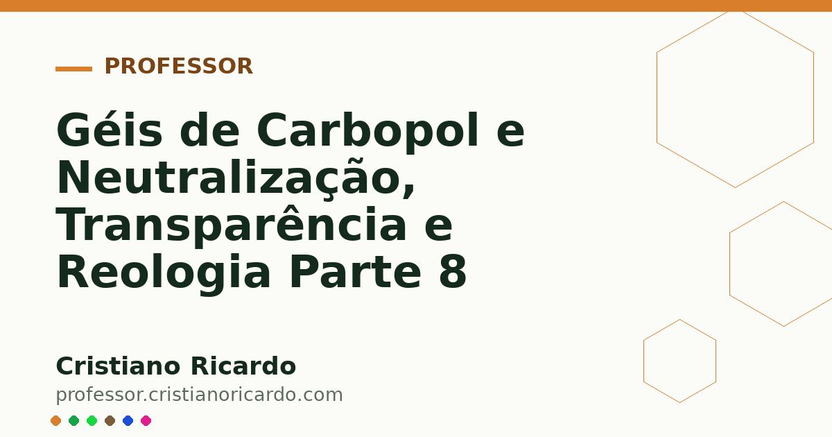 Card OG automático: Géis de Carbopol e Neutralização, Transparência e Reologia Parte 8