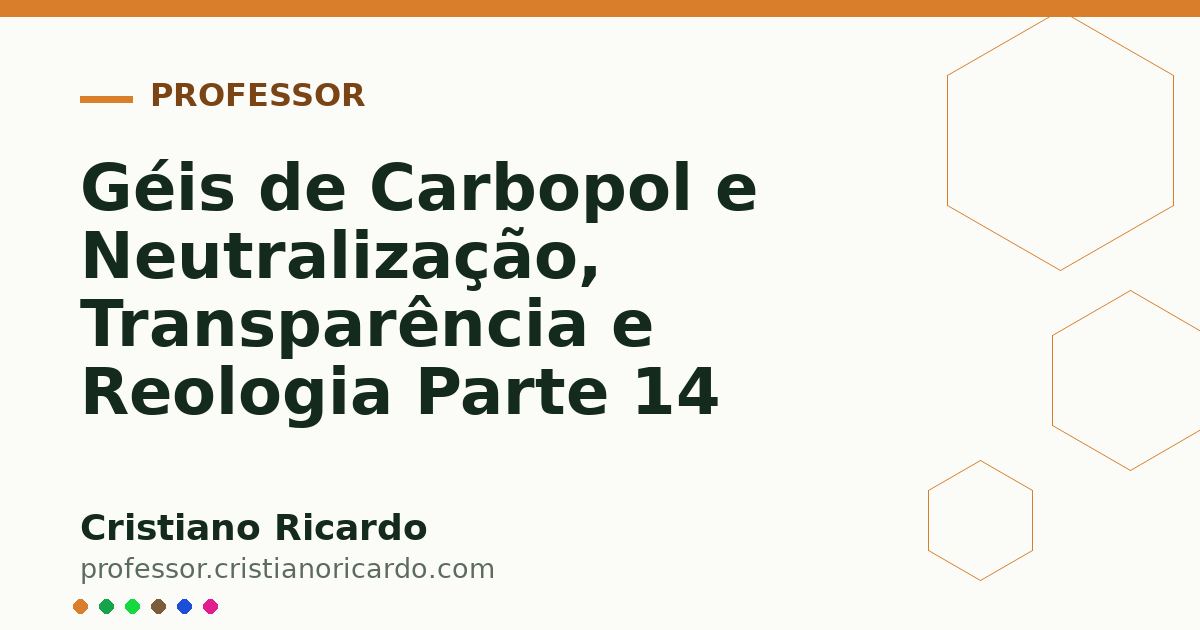 Card OG automático: Géis de Carbopol e Neutralização, Transparência e Reologia Parte 14