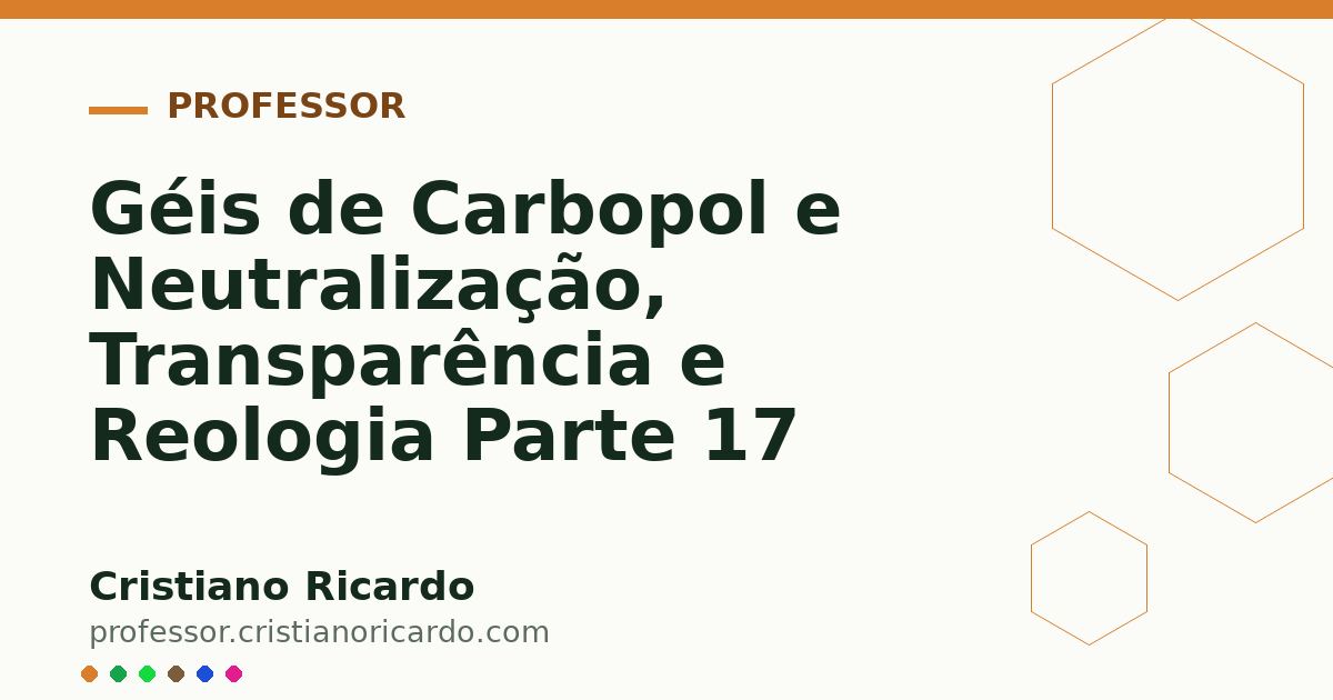 Card OG automático: Géis de Carbopol e Neutralização, Transparência e Reologia Parte 17