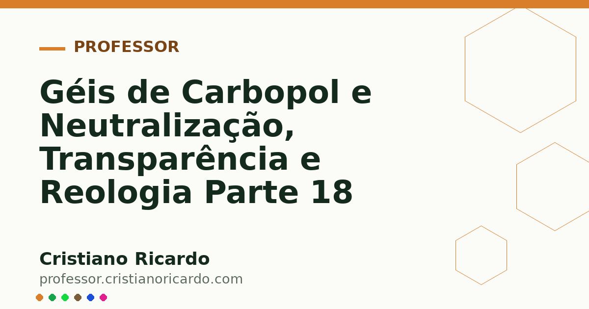 Card OG automático: Géis de Carbopol e Neutralização, Transparência e Reologia Parte 18