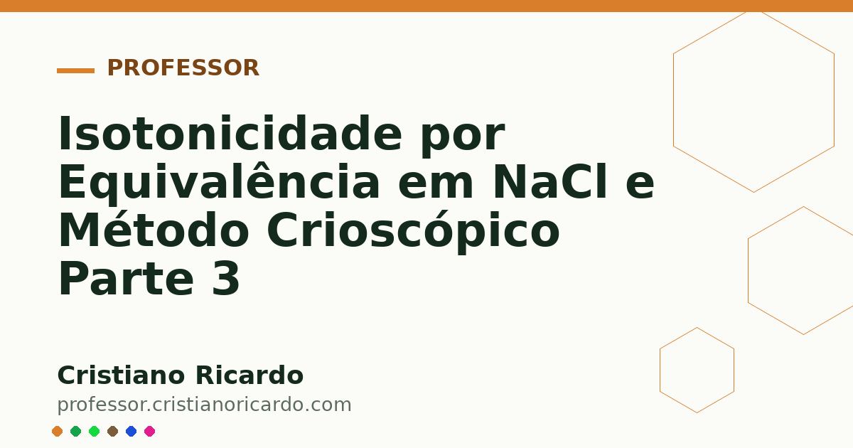 Card OG automático: Isotonicidade por Equivalência em NaCl e Método Crioscópico Parte 3