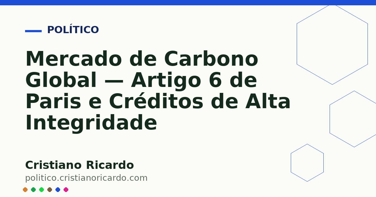 Card OG automático: Mercado de Carbono Global — Artigo 6 de Paris e Créditos de Alta Integridade