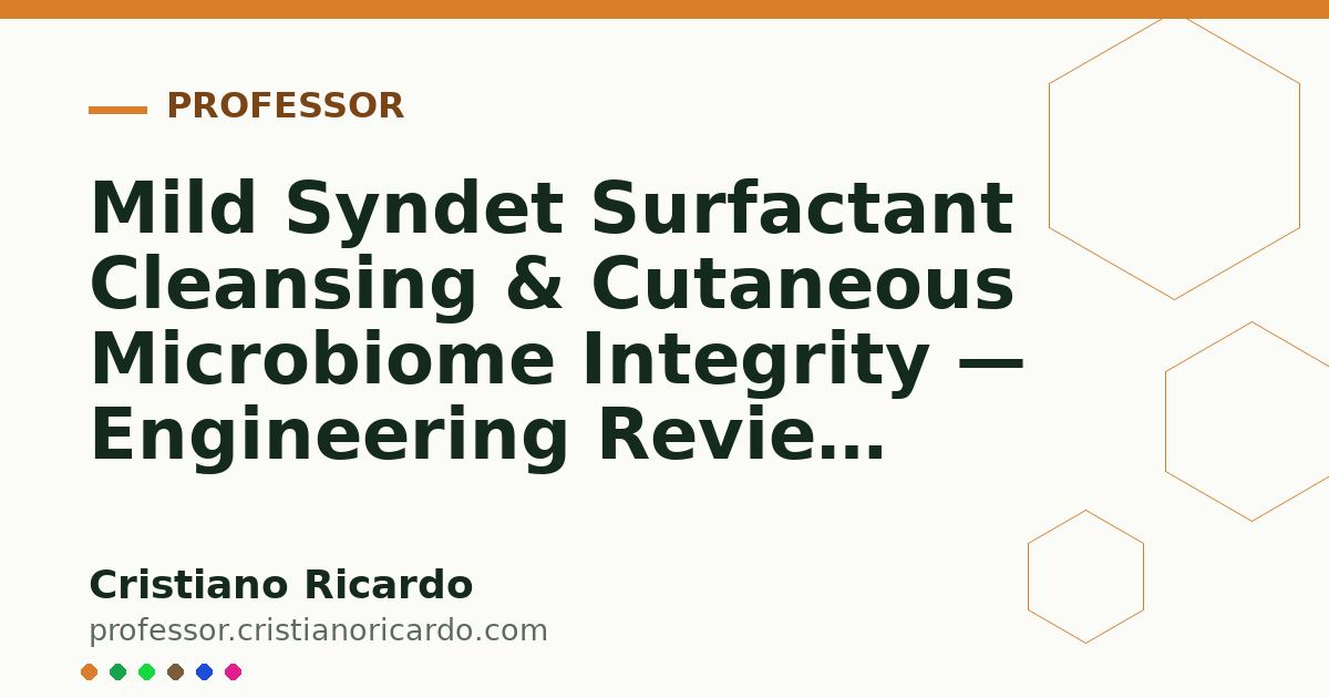 Card OG automático: Mild Syndet Surfactant Cleansing & Cutaneous Microbiome Integrity — Engineering Review 2014