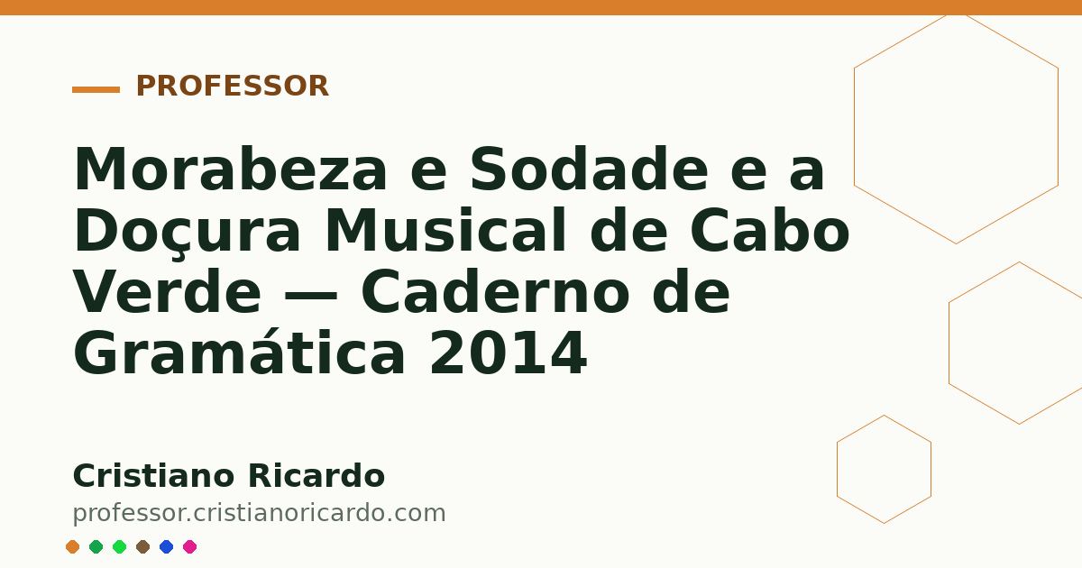 Card OG automático: Morabeza e Sodade e a Doçura Musical de Cabo Verde — Caderno de Gramática 2014