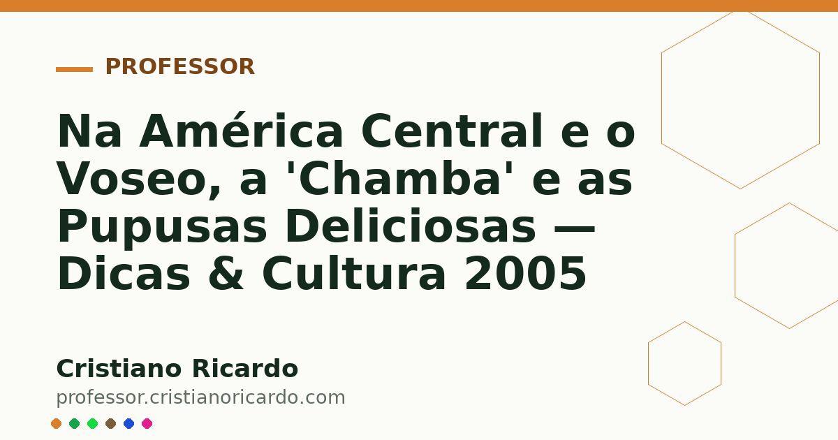 Card OG automático: Na América Central e o Voseo, a 'Chamba' e as Pupusas Deliciosas — Dicas & Cultura 2005