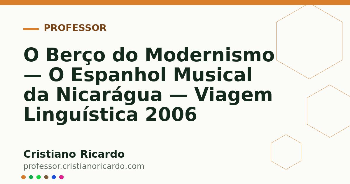 Card OG automático: O Berço do Modernismo — O Espanhol Musical da Nicarágua — Viagem Linguística 2006