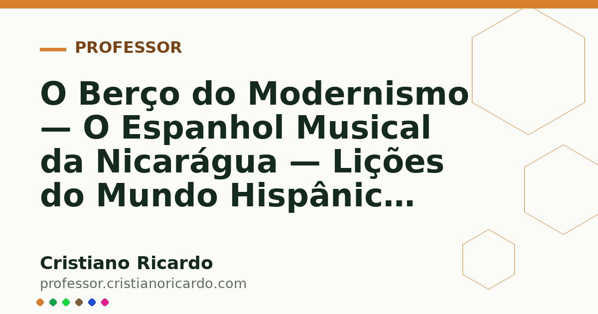 Card OG automático: O Berço do Modernismo — O Espanhol Musical da Nicarágua — Lições do Mundo Hispânico 2025