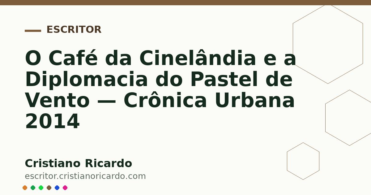 Card OG automático: O Café da Cinelândia e a Diplomacia do Pastel de Vento — Crônica Urbana 2014