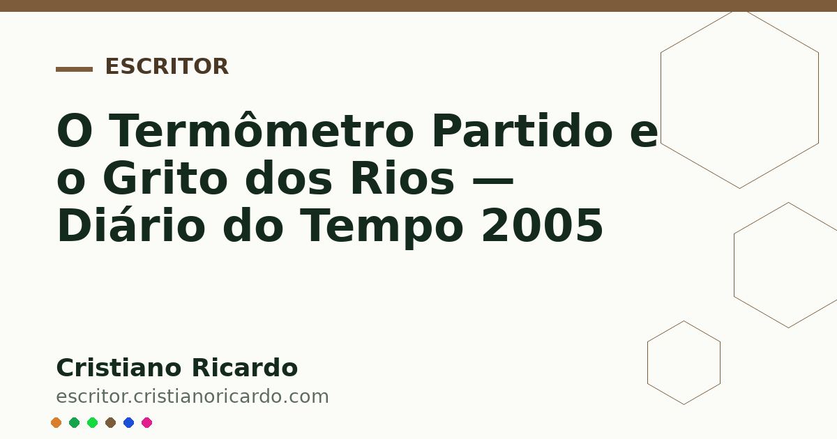 Card OG automático: O Termômetro Partido e o Grito dos Rios — Diário do Tempo 2005