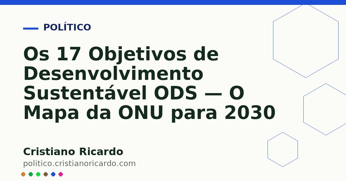 Card OG automático: Os 17 Objetivos de Desenvolvimento Sustentável ODS — O Mapa da ONU para 2030