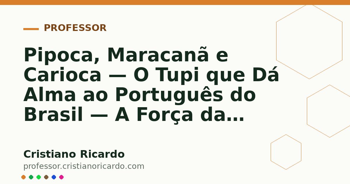 Card OG automático: Pipoca, Maracanã e Carioca — O Tupi que Dá Alma ao Português do Brasil — A Força das Palavras 2024