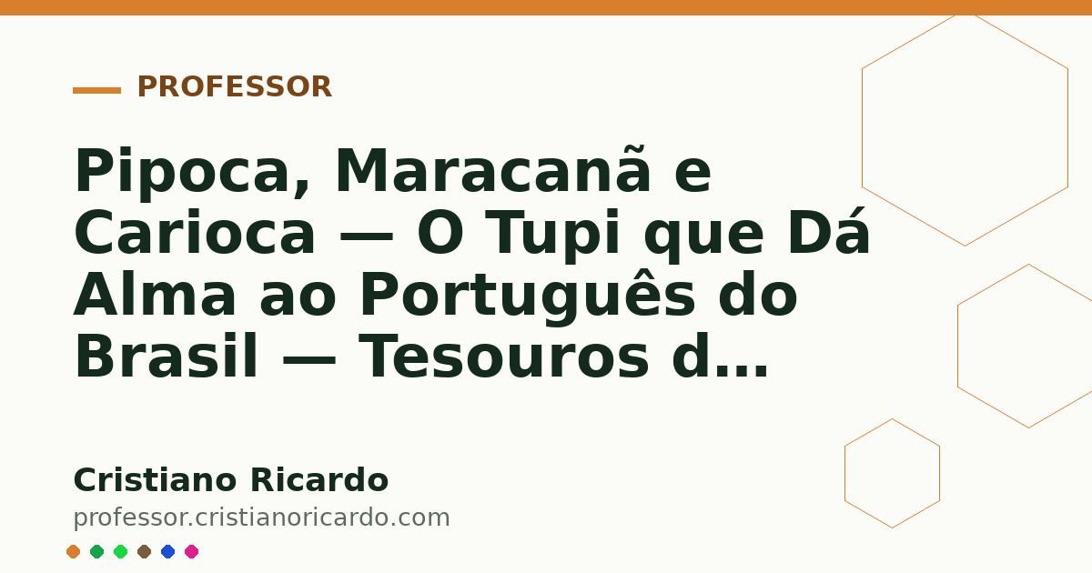 Card OG automático: Pipoca, Maracanã e Carioca — O Tupi que Dá Alma ao Português do Brasil — Tesouros da Língua 2026