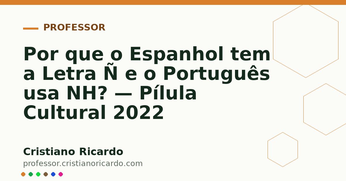 Card OG automático: Por que o Espanhol tem a Letra Ñ e o Português usa NH? — Pílula Cultural 2022