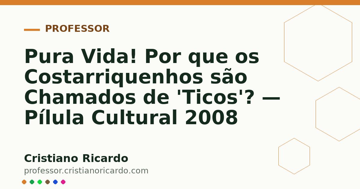 Card OG automático: Pura Vida! Por que os Costarriquenhos são Chamados de 'Ticos'? — Pílula Cultural 2008