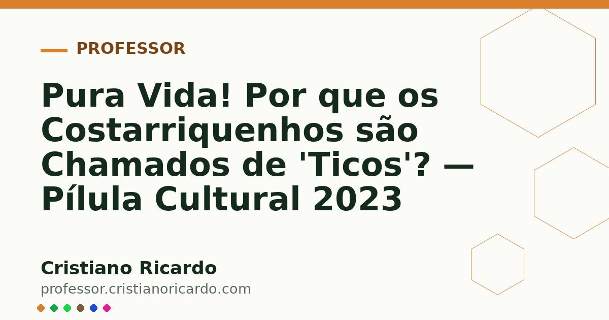 Card OG automático: Pura Vida! Por que os Costarriquenhos são Chamados de 'Ticos'? — Pílula Cultural 2023