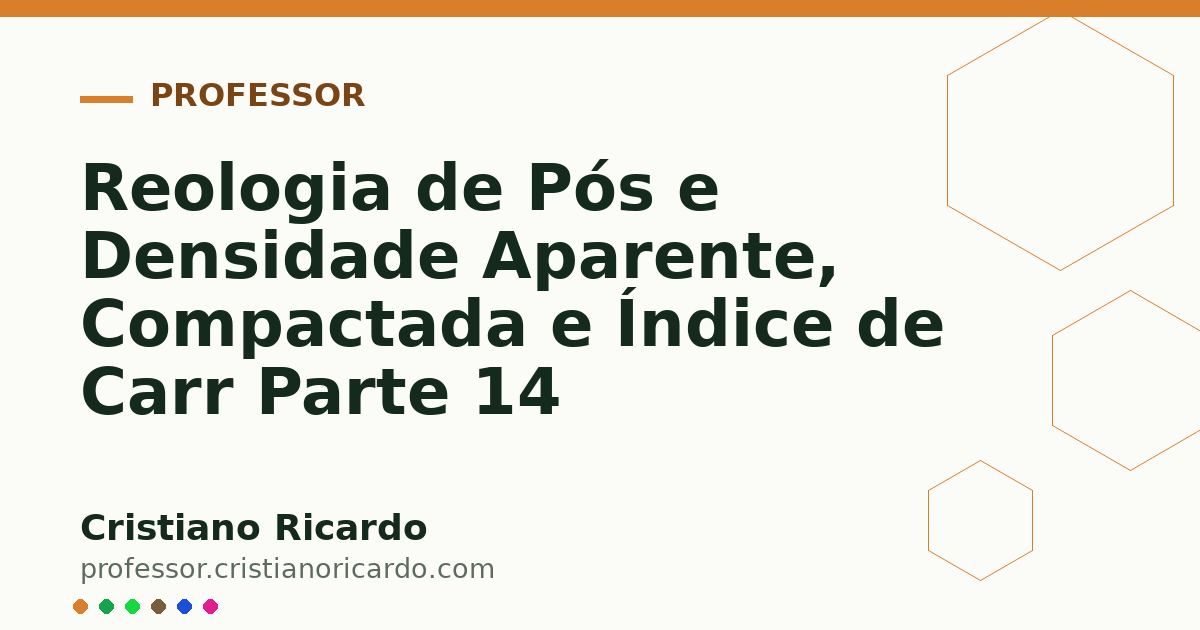 Card OG automático: Reologia de Pós e Densidade Aparente, Compactada e Índice de Carr Parte 14