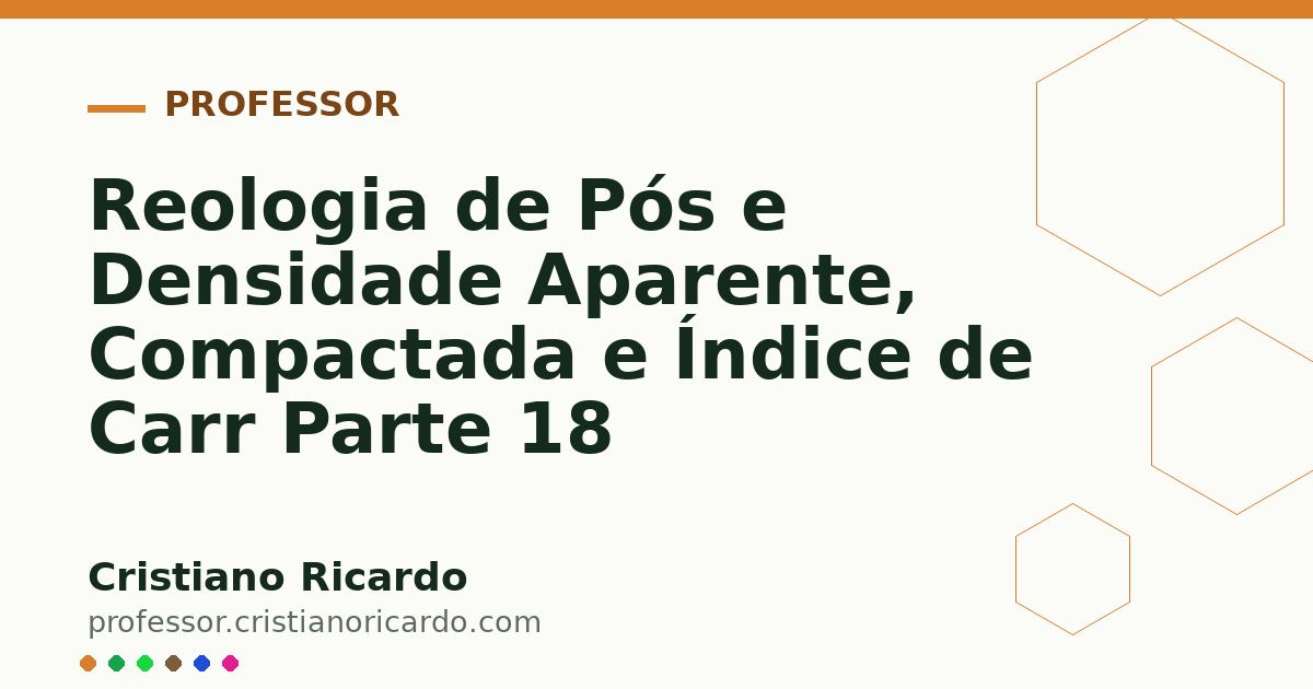 Card OG automático: Reologia de Pós e Densidade Aparente, Compactada e Índice de Carr Parte 18