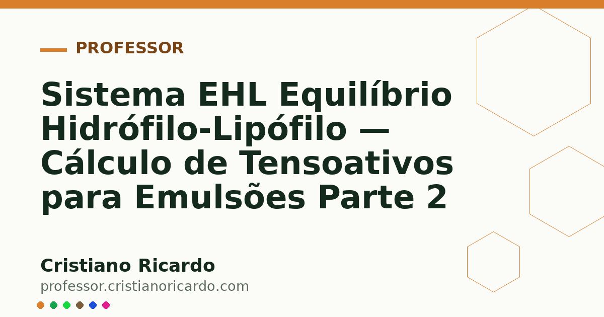 Card OG automático: Sistema EHL Equilíbrio Hidrófilo-Lipófilo — Cálculo de Tensoativos para Emulsões Parte 2
