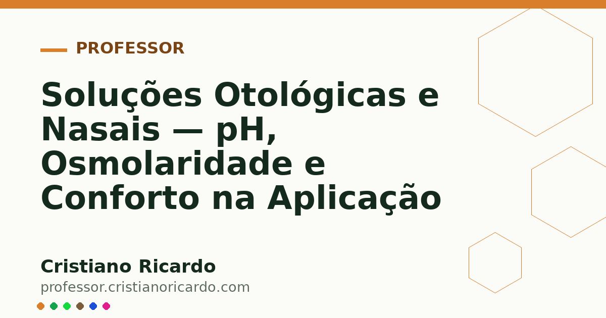 Card OG automático: Soluções Otológicas e Nasais — pH, Osmolaridade e Conforto na Aplicação
