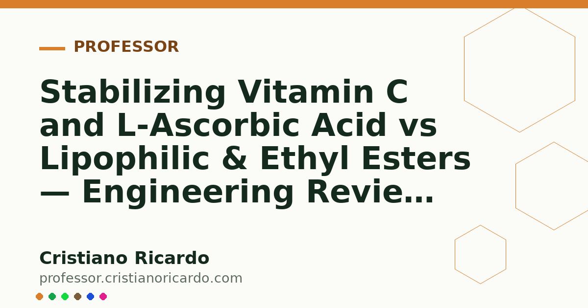 Card OG automático: Stabilizing Vitamin C and L-Ascorbic Acid vs Lipophilic & Ethyl Esters — Engineering Review 2021