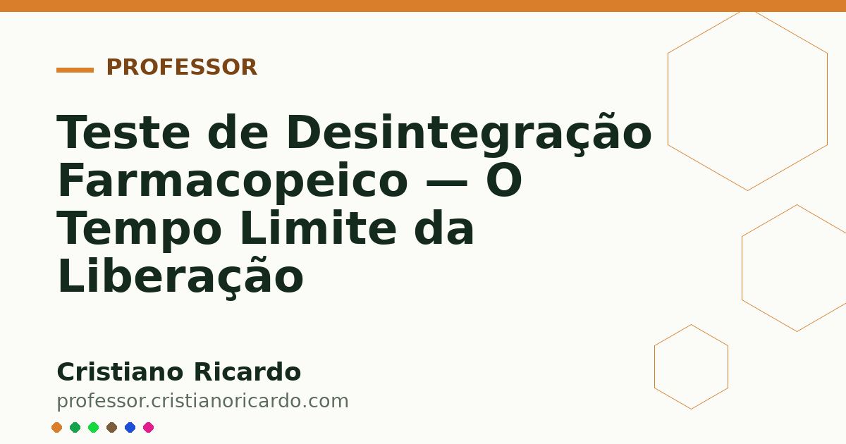 Card OG automático: Teste de Desintegração Farmacopeico — O Tempo Limite da Liberação